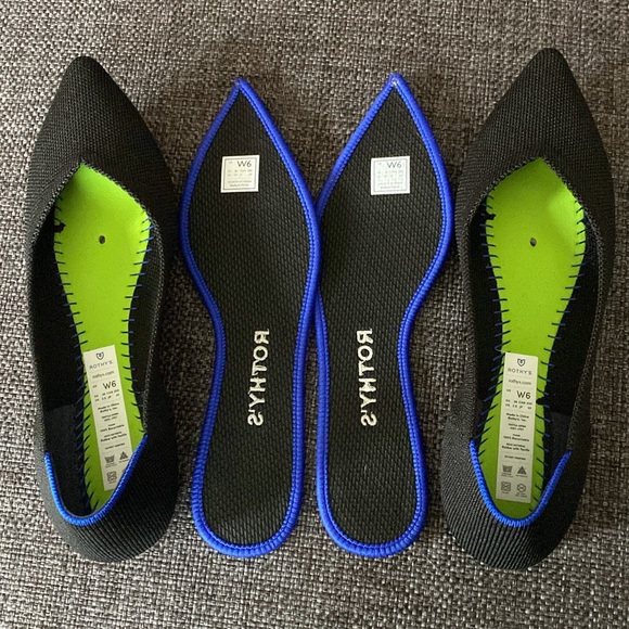 EUC Genuine Rothy’s The Point Women’s Size 6, Black Solid, Slip-on Pointed Flats - Picture 3 of 7